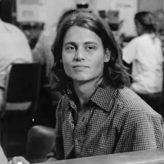 ⛓ ebded4b9 Johnny Depp จอห์นนี เดปป์, นักแสดง, ภาพเหมือน, ขาวดำ, บุคคล telegram sticker