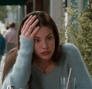 🍒 cd3e3b11 phụ nữ, chán, thất vọng, bực bội, trong nhà, biểu cảm, trầm ngâm, nhà hàng telegram sticker