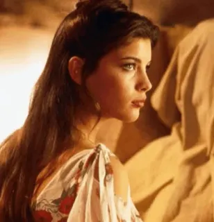 🍒 f9638e4a phụ nữ, chân dung, tóc dài, người, Liv Tyler telegram sticker