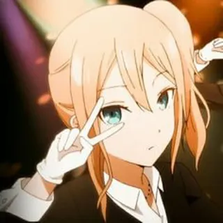 💛 7e3f39c9 anime, girl, peace sign, character, cartoon, illustration telegram sticker