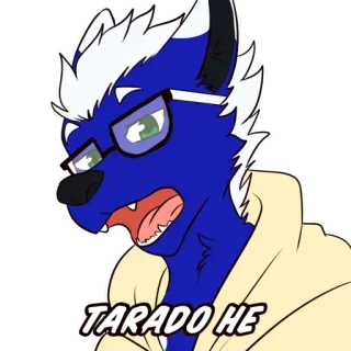 😲 4b096591 TARADO HE furry, anthropomorphic, offensive, insult, Portuguese, wolf, cartoon telegram sticker