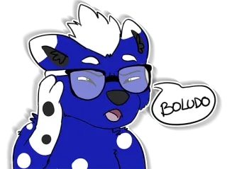 😠 8644c4cf BOLUDO furry, anthropomorphic, swear word, insult, cartoon, character telegram sticker