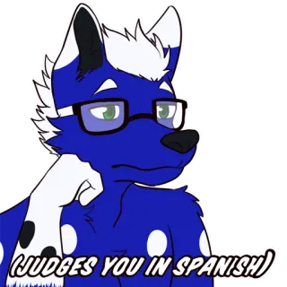 🥱 8f99f943 (JUDGES YOU IN SPANISH) dog, glasses, spanish, judgmental, furry telegram sticker