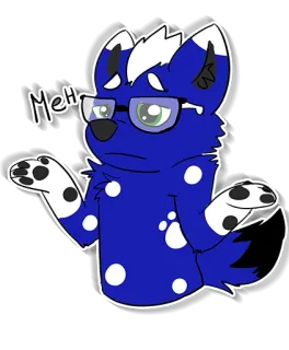 😶 91fd9aa8 Meh furry, dog, animal, glasses, indifferent, cartoon, meh telegram sticker