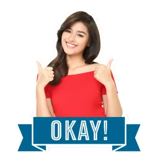 👌 7ee3c482 OKAY! 女孩, 点赞, 好的, 同意, 赞同, 积极 telegram sticker