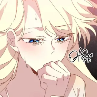 🪞 eb8b43d9 ร้องไห้, เศร้า, ผมบลอนด์, อนิเมะ, ผู้หญิง, น้ำตา, ภาพเหมือน telegram sticker