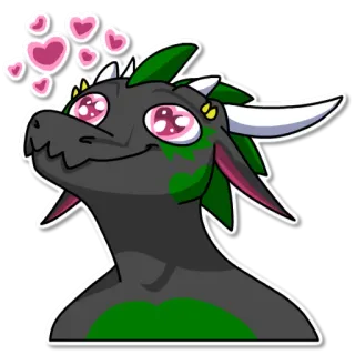 ❤ 32578e6f 龙, 可爱, 爱心, 爱, 奇幻, 动物, 卡通 whatsapp sticker