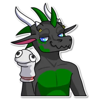 😘 e7895b53 龙, 兽人, 卡通, 袜子木偶, 动物, 怪物 whatsapp sticker