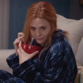 🧋 93d83120 Wanda Maximoff WandaVision วันด้า แม็กซิมอฟ, WandaVision, อลิซาเบธ โอลเซน, มาร์เวล, ซูเปอร์ฮีโร่, สการ์เล็ต วิทช์ telegram sticker