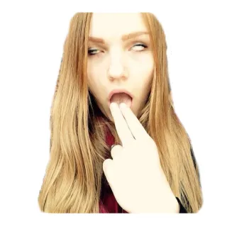 🤢 b462c48e beleidigend, geste, frau, seltsam, zunge, unhöflich telegram sticker