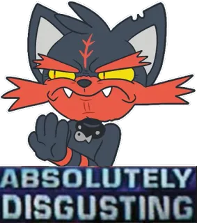 😠 b281c3ed ABSOLUTELY DISGUSTING meme, disgust, offensive, angry, cat telegram sticker
