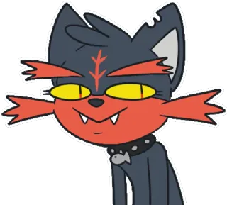 😧 e5ed9521 cat, cartoon, animal, feline, cute, collar, whiskers, illustration telegram sticker