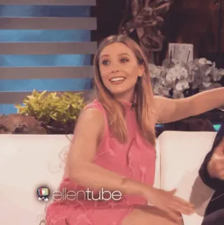 🌬 09d2e40a ellentube elizabeth olsen, ellentube, talk show, celebrity, actress telegram sticker