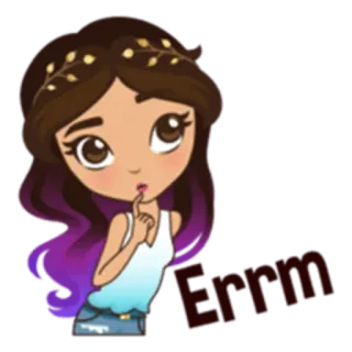 🤔 14fddb53 Erm dziewczyna, urocza, kreskówka, brązowe włosy, oczy, em telegram sticker