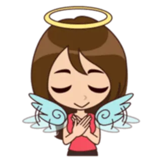 😇 2826f50b anioł, kreskówka, halo, skrzydła, spokojny, słodki telegram sticker