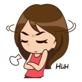 😤 3e643541 Huh Kreskówka, Dziewczyna, Skołowana, Zirytowana telegram sticker