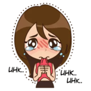 😢 57a721c0 Ugh, can I sleep? kreskówka, dziewczyna, śpiąca, zmęczona, wyczerpana, anime telegram sticker