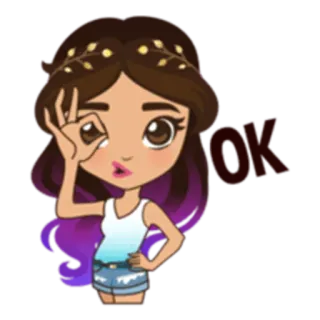 👌 67513750 OK okej, gest, dziewczyna z kreskówki, akceptacja, dziewczyna, ok telegram sticker