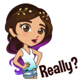 😒 ca258097 Really? pytanie, kobieta, zaskoczona, kreskówka, postać telegram sticker