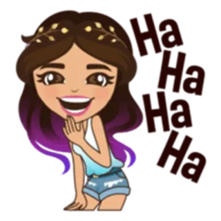 😂 d4e27e18 Ha ha ha śmiech, dziewczyna, kobieta, kreskówka, śmieszne, szczęśliwy, radosny telegram sticker