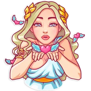 😘 0bce115d cuore, amore, angelo, cuore alato, dea telegram sticker
