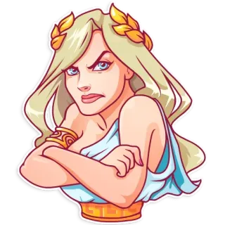 😠 39bf770f donna, dea, rabbia, cartone animato telegram sticker