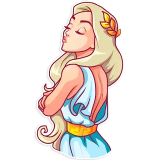 😒 f6911f89 donna, dea, bacio, vestito, bionda, antica, romana, greca telegram sticker