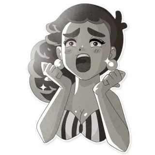 😱 83d18186 woman, cartoon, shocked, surprised, fear, distress telegram sticker