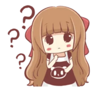 🤔 8a217312 Anime, Gadis, Pertanyaan, Bingung, Kartun, Lucu, Stiker whatsapp sticker