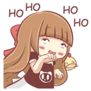 😏 a95f0eae HO HO HO kartun, gadis, ho ho ho, Natal whatsapp sticker