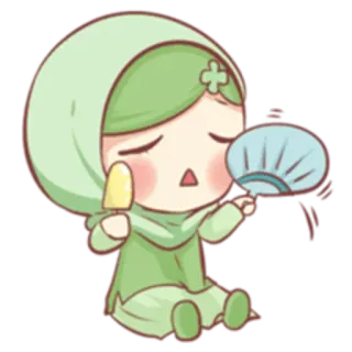 🥵 0c29945c desenho animado, menina, hijab, muçulmano, fofo, adesivo, fã, picolé telegram sticker