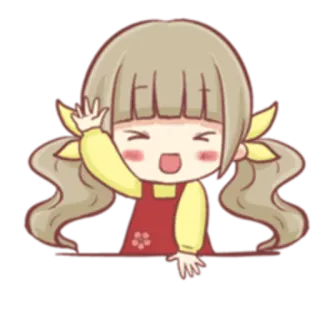 👋 21cc0ec1 fofo, chibi, garota, acenando, amigável, desenho animado, kawaii, emoji telegram sticker