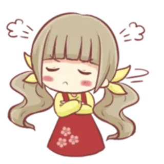 😤 2cecba6a desenho animado, menina, chateada, anime, bico, fofa, ilustração, kawaii telegram sticker