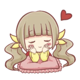 😌 393da085 fofo, menina, kawaii, desenho animado, adorável, amor, coração telegram sticker