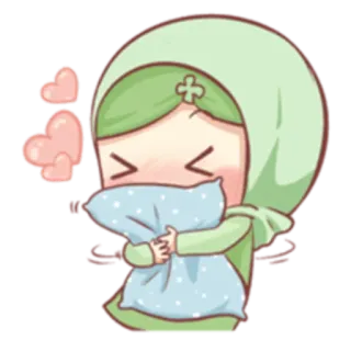 ☺️ 4652e5ca Hijab, Chibi, Anime, Fofo, Desenho animado, Garota, Muçulmano, Islão, Corações telegram sticker