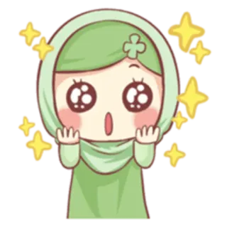 🤩 5c2fe556 Desenho animado, Hijab, Muçulmano, Islâmico, Anime, Kawaii, Fofo telegram sticker