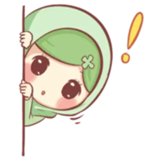 ❗ 80a45d32 Desenho animado, Menina, Fofo, Hijab, Muçulmano, Kawaii telegram sticker