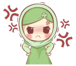 😠 a037d84c Desenho animado, Bravo, Hijab, Muçulmano, Irritado, Frustrado telegram sticker