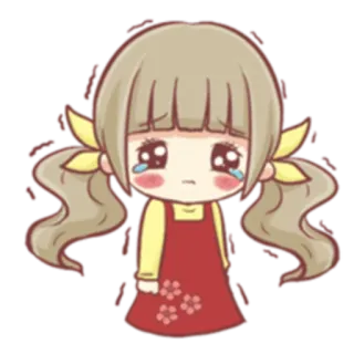 😢 a8f92a09 triste, chorando, menina, desenho animado, lágrimas, emocional, kawaii telegram sticker