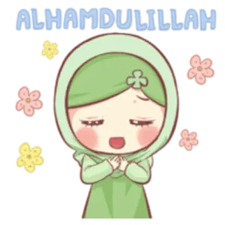 🙏 f93ca2e6 ALHAMDULILLAH Islão, Muçulmano, Hijab, Mulher, Grato, Abençoado, Religião telegram sticker