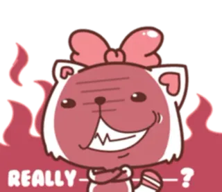 😒 7b47a034 REALLY--? Мультфильм, Животное, Милый, Вопрос, Смешной, Сарказм telegram sticker