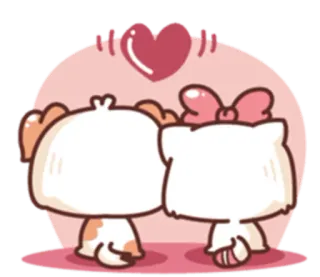 ❤ 85cbfd9e стикер, любовь, мультфильм, милый, животные, сердце telegram sticker