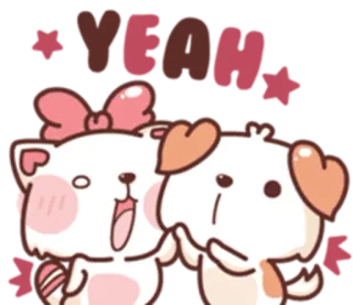 🙌 c9f9f4ab YEAH милый, животные, кот, собака, да, праздник telegram sticker