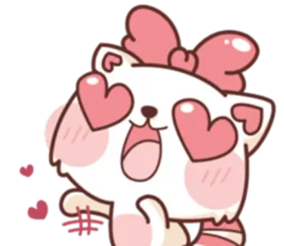 😍 e97a157a милый, кот, глаза-сердечки, любовь, мультфильм, очаровательный telegram sticker