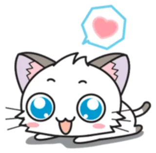 😃 8260c5b6 kot, kociak, słodki, serce, kawaii, naklejka, kreskówka telegram sticker