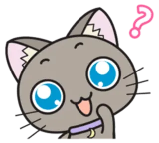 🤔 843357c8 kot, zwierzę, pytanie, słodki, kawaii, kreskówka, naklejka telegram sticker