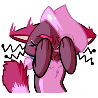 🙈 03317afa 고양이, 울음, 슬픈, 만화, 동물, 스티커, 분홍 telegram sticker