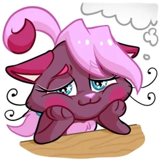 ☺️ c30dbe75 고양이, 귀여운, 생각하는, 카와이이, 사랑스러운, 꿈꾸는 telegram sticker