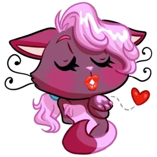 😘 e2e8e0e7 고양이, 키스, 사랑, 하트, 만화, 동물, 귀여운 telegram sticker