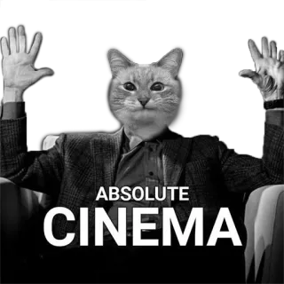 🎬 f2a87337 ABSOLUTE CINEMA gato, cinema, filme, filme, antro, humanoide, animais, furry telegram sticker